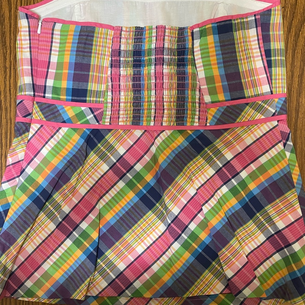 Lilly Pulitzer Multicolor Plaid Strapless Top - Pink, Blue, Green, Yellow - Picture 2 of 3